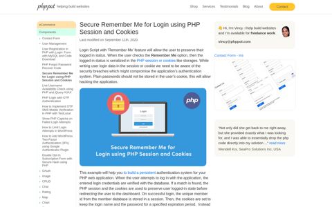 Secure Remember Me for Login using PHP Session and ...