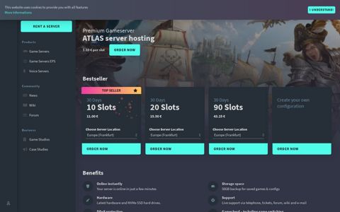 ATLAS server hosting - gportal