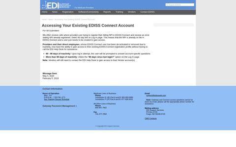 Accessing Your Existing EDISS Connect Account - EDI ...