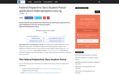 Federal Polytechnic Ilaro Student Portal - applications ...