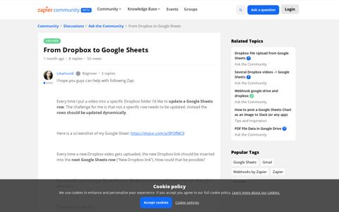 From Dropbox to Google Sheets | Zapier Community