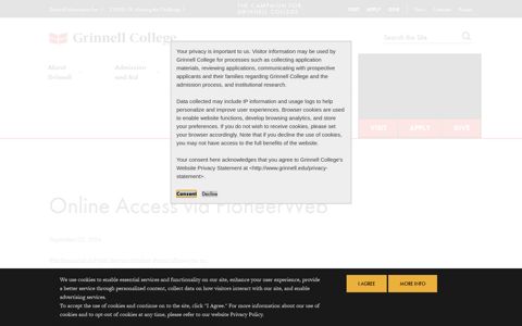 Online Access via PioneerWeb | Grinnell College