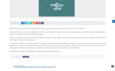 ENCCEJA 2019 - Prefeitura Nova Serrana