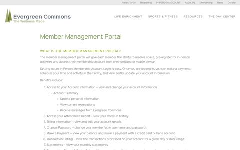 Member Management Portal — Evergreen