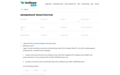 Sign Up - Lendlease Plus