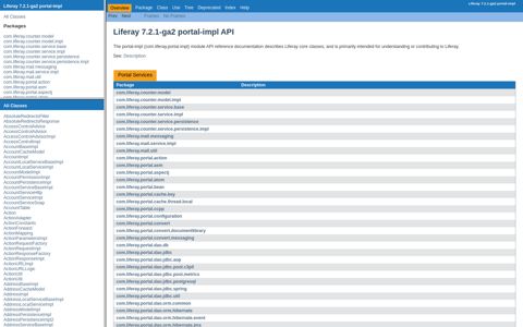 Overview (Liferay 7.2.1-ga2 portal-impl API) - Description