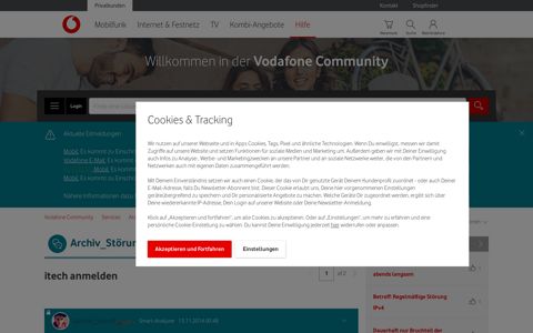 itech anmelden - Vodafone Community