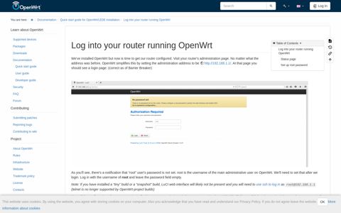 [OpenWrt Wiki] Log into your router running OpenWrt