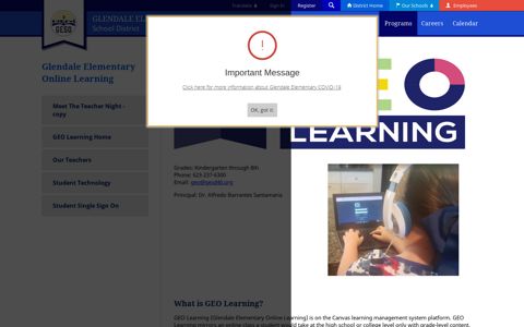 Glendale Elementary Online Learning / GEO Learning Home