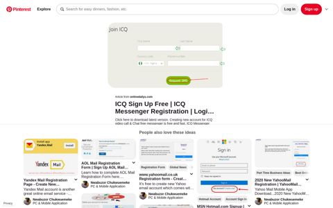 ICQ Sign Up Free | ICQ Messenger Registration ... - Pinterest