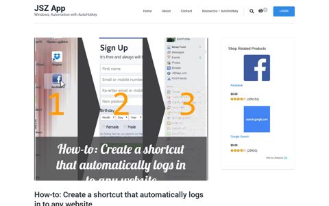 Create a shortcut that automatically logs in to any website