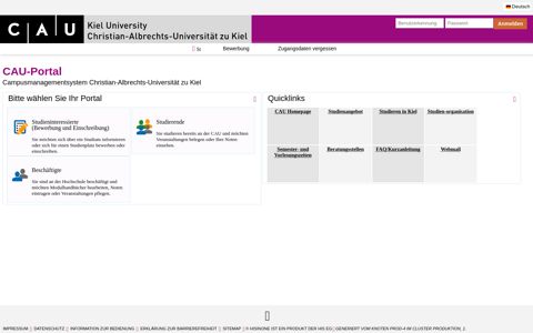CAU-Portal Campusmanagementsystem Christian-Albrechts ...