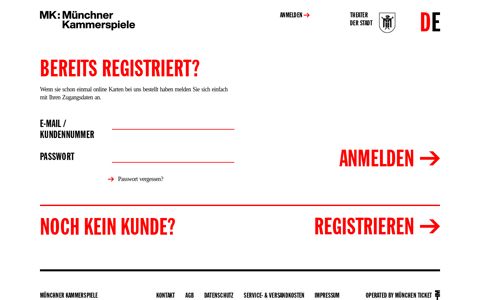 Online Ticketshop - Münchner Kammerspiele