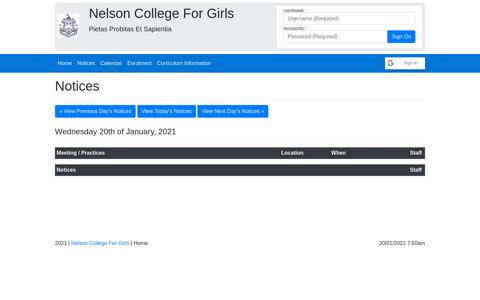 NCG Student Portal - kamar Portal - Nelson College for Girls
