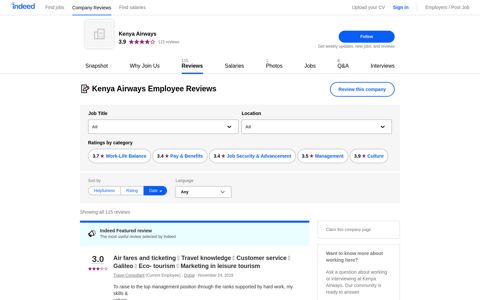 Kenya Airways Employee Reviews - Indeed