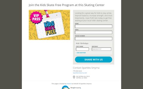 Join the Kids Skate Free Program at this Skating Center