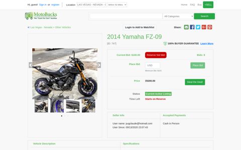 2014 Yamaha FZ-09 - Motobucks