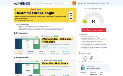 Hostmail Europe Login - A database full of login pages from ...