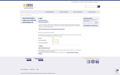 Online Banking - Advance Savings Credit Union