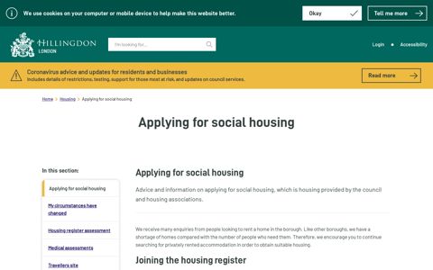 Applying for social housing - Hillingdon Council