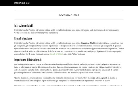 Istruzione Mail | Accesso Web Mail
