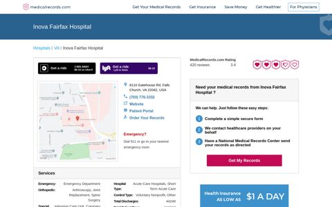 Inova Fairfax Hospital | MedicalRecords.com