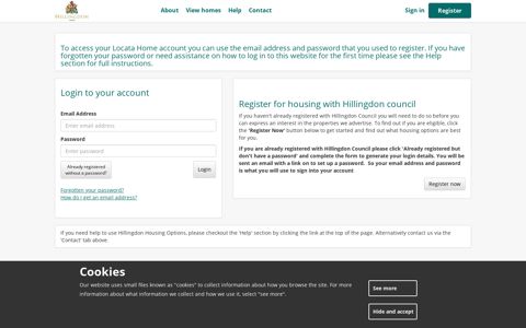 Hillingdon Housing Options - Login - Locata