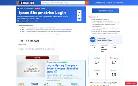 Ipsos Shopmetrics Login - Portal-DB.live