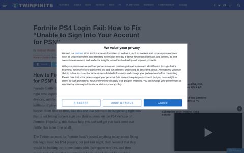 Fortnite PS4 Login Fail: How to Fix "Unable to Sign ... - Twinfinite
