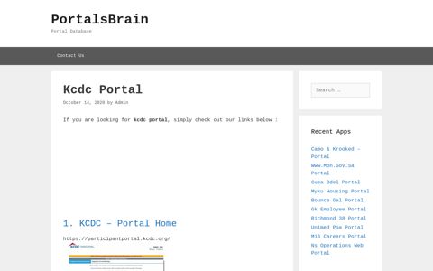 Kcdc - Kcdc - Portal Home - PortalsBrain - Portal Database
