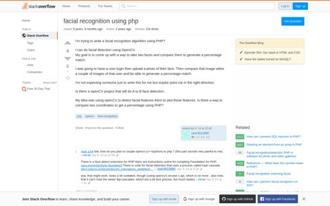 facial recognition using php - Stack Overflow
