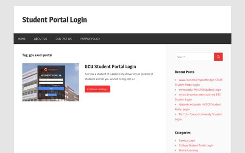 gcu exam portal | Student Portal Login