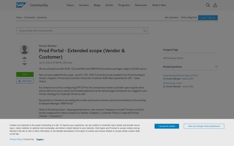 Prod Portal - Extended scope (Vendor & Customer) - SAP Q&A