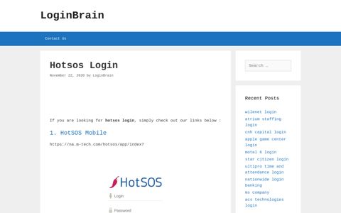 Hotsos Hotsos Mobile - LoginBrain
