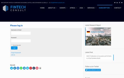 FinTech Consult — Login