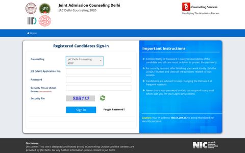 JAC Delhi Counseling 2020 - Online Counselling System