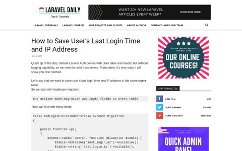 How to Save User's Last Login Time and IP Address - Laravel ...