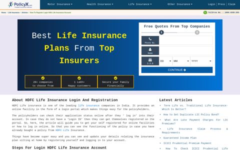 How to Register and Login into HDFC Life Insurance Account?
