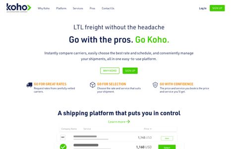 Koho: Less-Than-Truckload (LTL) Shipping Platform | Instant ...