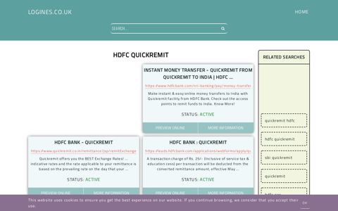 hdfc quickremit - General Information about Login