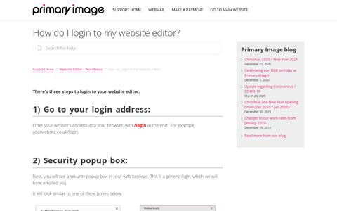 How do I login to my website editor? - Primary Image