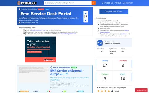 Ema Service Desk Portal