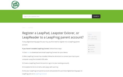 Register a LeapPad, Leapster Exlorer, or LeapReader to a ...