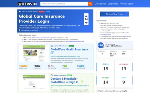 Global Care Insurance Provider Login - Logins-DB