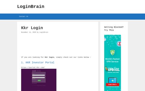 kkr login - LoginBrain