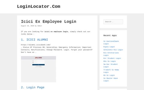 Icici Ex Employee Login - LoginLocator.Com
