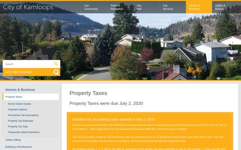 Property Taxes | City of Kamloops