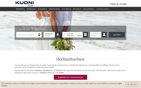 Flitterwochen & Hochzeitsreisen mit Bestpreis-Garantie | Kuoni
