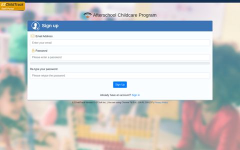 Sign up : Afterschool Childcare Program (Staff Portal)