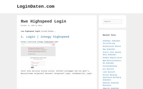 Rwe Highspeed - Login | Innogy Highspeed - LoginDaten.com